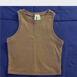 Tilly's Brown Ribbed Cropped Tank Top